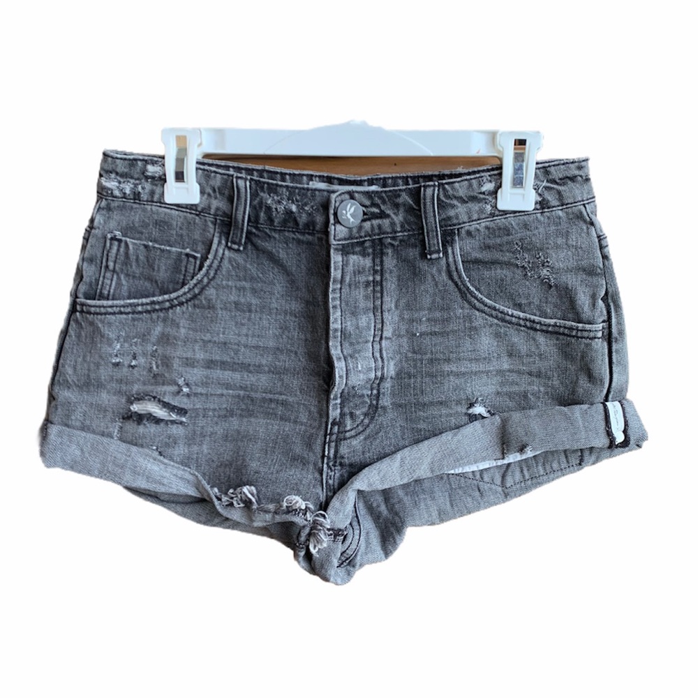 One teaspoon faded black denim shorts